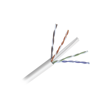 Bobina de cable de 500 ft ( 152.5 m) de cable Cat6 de alto desempeño, super flexible, UL, color Blanco, para aplicaciones de CCTV y redes de datos
